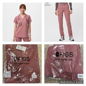 Brand New in package FIGS Mauve Srub Set (Top and Bottom Included).